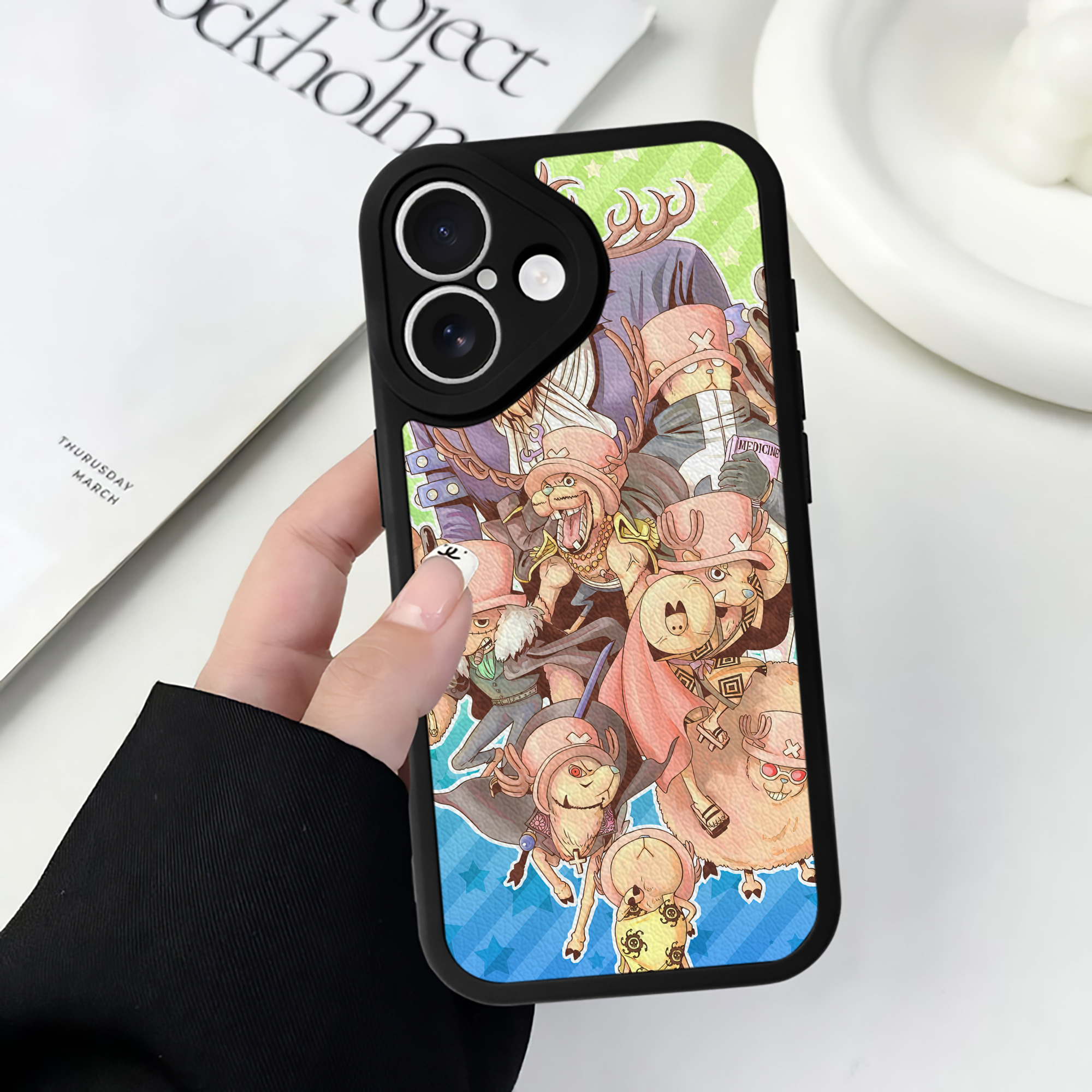 （画像用） ワンピース ONE PIECE 【iPhone 16シリーズ対応】シリコンスマホケース（レザー調） 材質：シリコン